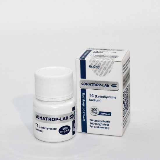 Т4 Левотироксин Натрій 100 мкг Соматроп-Лаб  (T4 (Levothyroxine sodium) Somatrop-Lab)